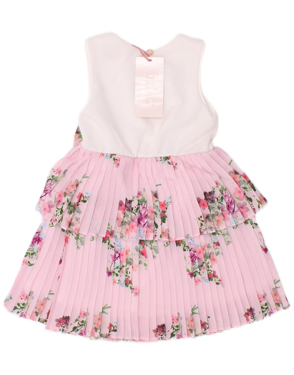 Ted Baker Robe sans manches à volants pour bébé fille 12-18 mois Rose fleuri