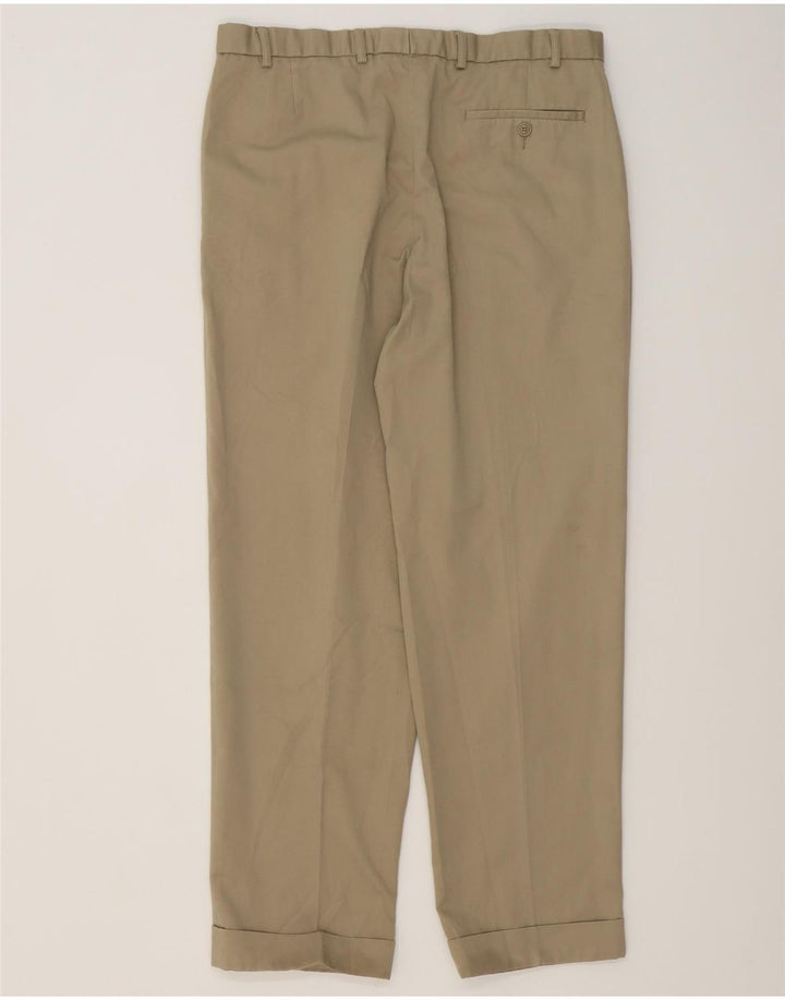 MARKS & SPENCER Mens Pegged Suit Trousers W36 L31 Beige Cotton