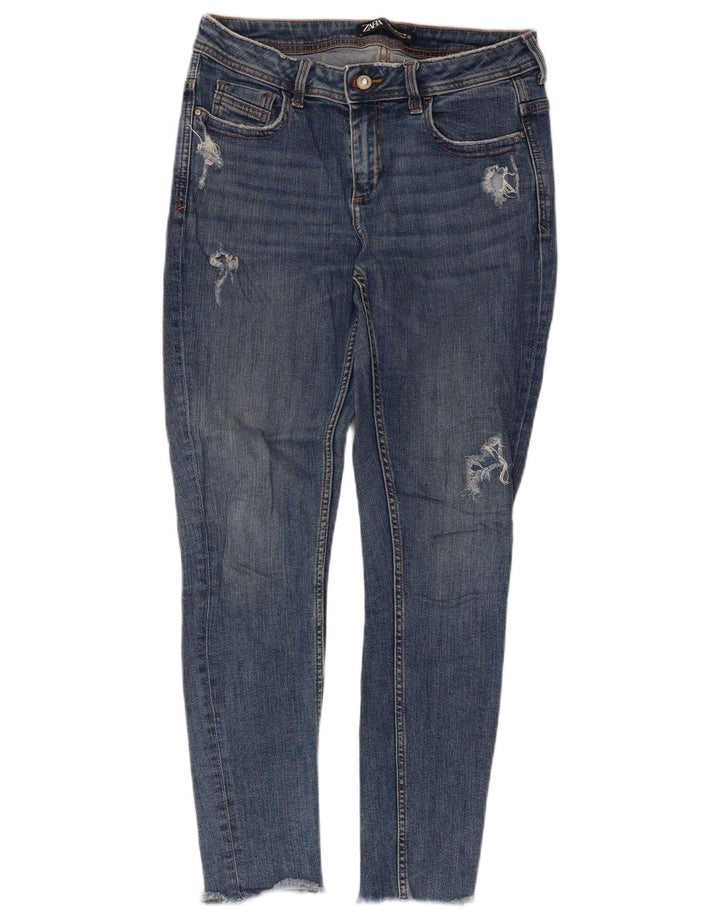 Zara Womens Distressed Skinny Jeans EU 40 Medium W30 L27 Blue