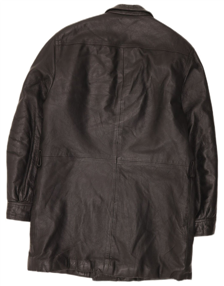 Chaqueta de cuero vintage para hombre IT 48 Medio Negro