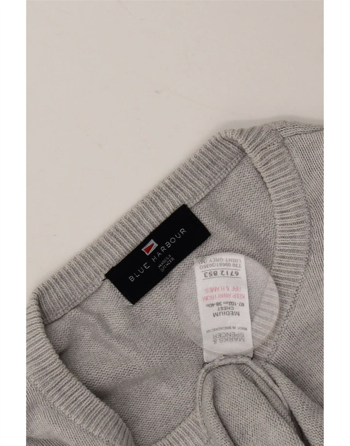 Marks & Spencer Mens Crew Neck Jumper Sweater UK 38/40 Medium Grey