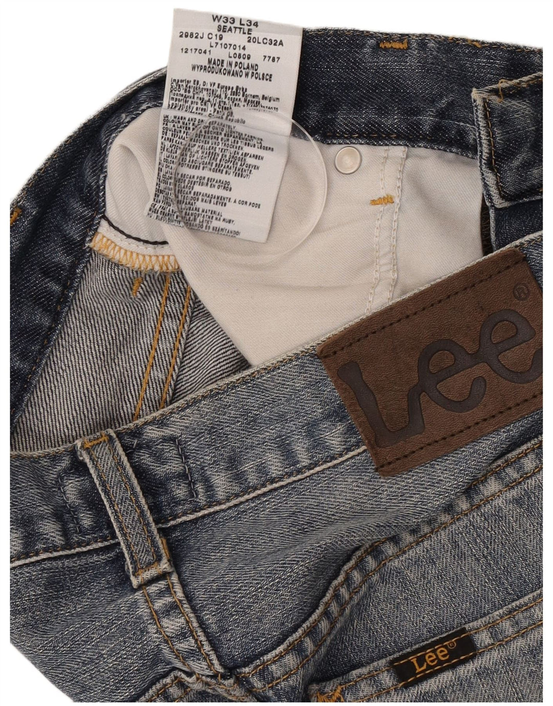 Lee Damen Seattle Straight Jeans W33 L34 Blaue Baumwolle