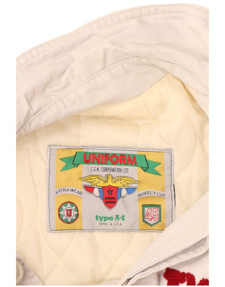 Soprabito grafico da uomo uniforme UK 40 grande bianco