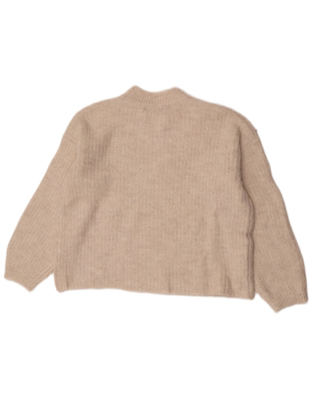 Marks & Spencer Womens Crew Neck Jumper Sweater UK 14 Medium Beige Acrylic