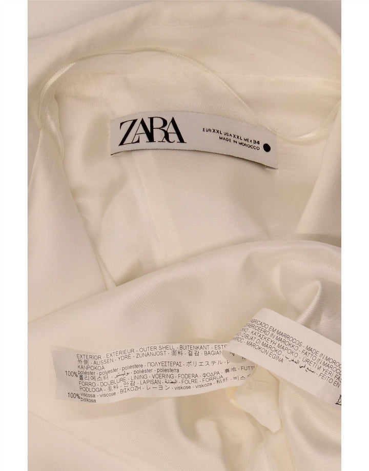 ZARA Womens Sleeveless Overcoat UK 20 2XL White Polyester