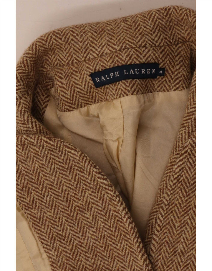 Ralph Lauren Chaqueta Blazer de 2 Botones para Mujer US 4 Small Brown Herringbone