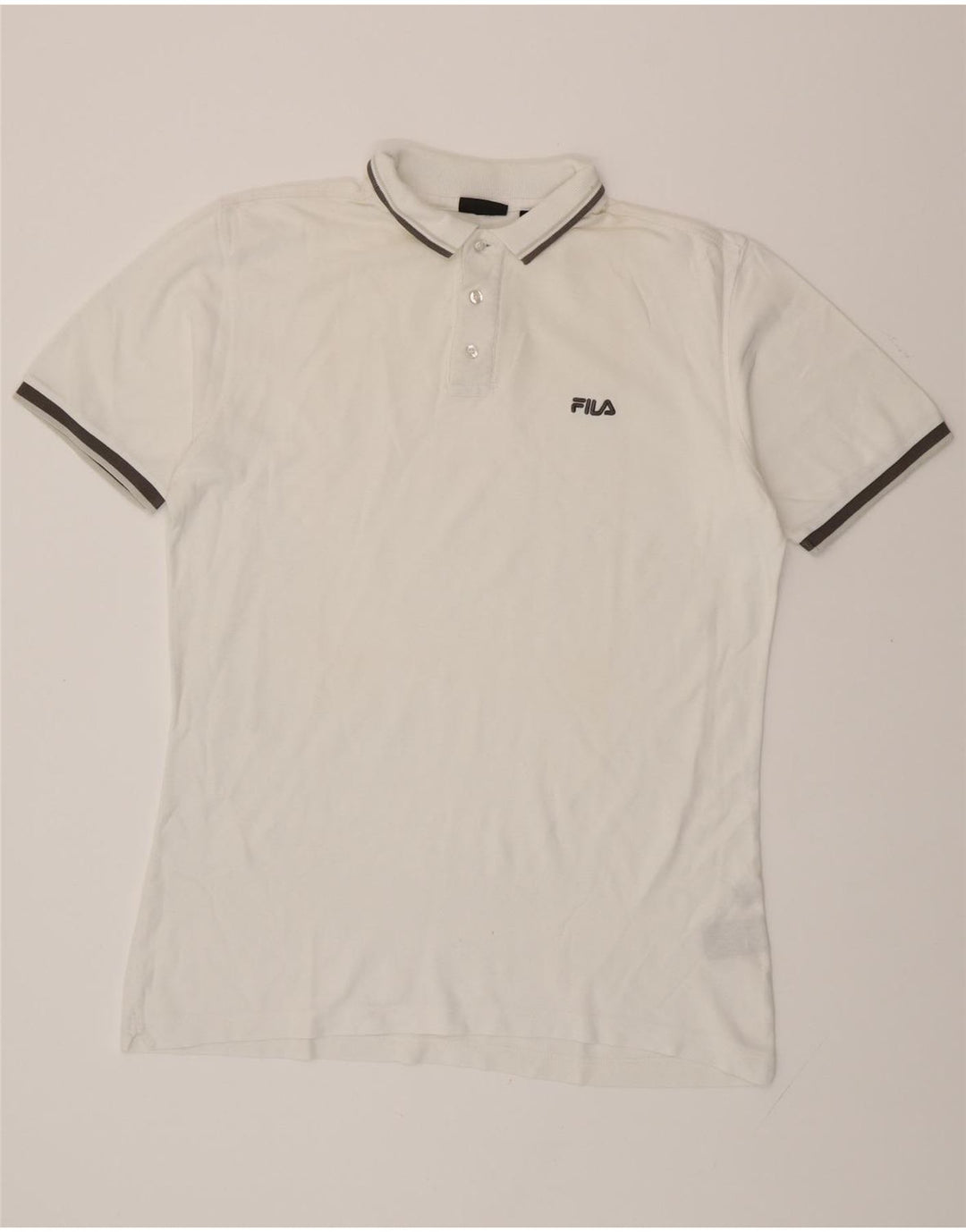 FILA Polo para hombre grande blanco