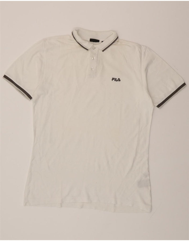 FILA Polo para hombre grande blanco