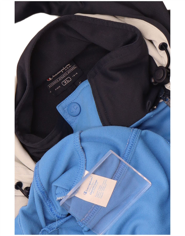 Champion Herren-Trainingsanzug mit Kapuze, Oberjacke, XL, blaues Farbblock-Polyester