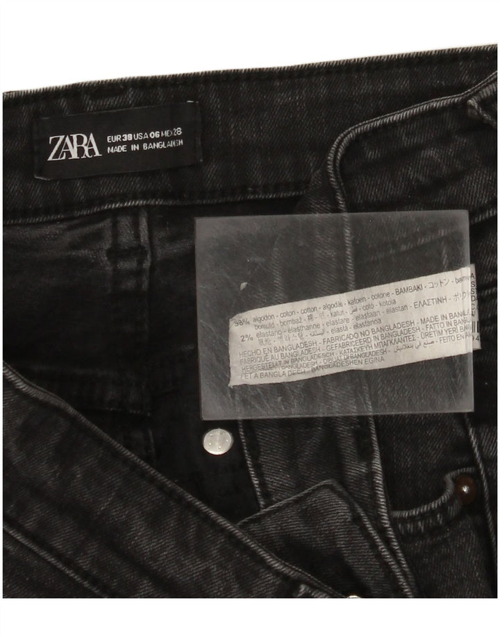 ZARA Womens Flared Jeans EU 38 Small W28 L25 Black Cotton