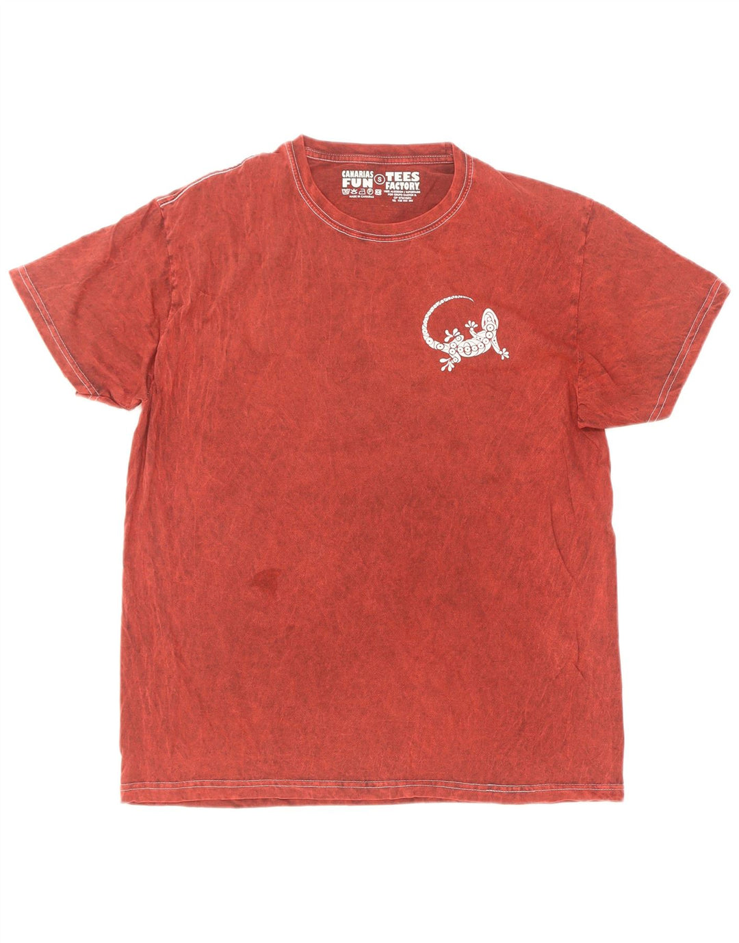 T-shirt męski w stylu vintage, mały, czerwony, bawełniany