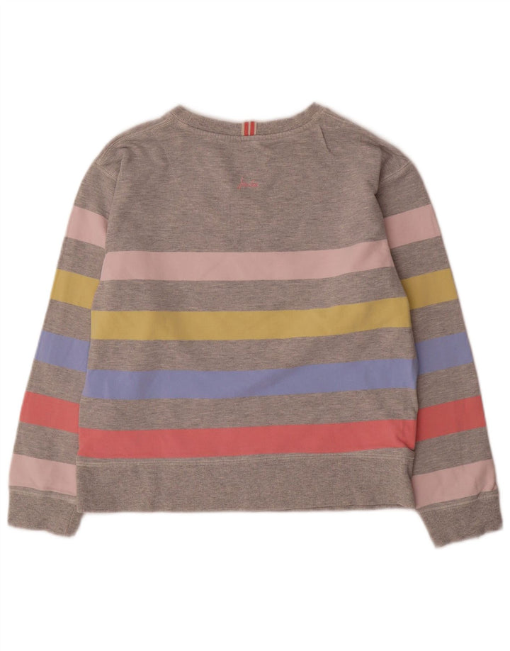 Joules Womens Oversized Sweatshirt Jumper UK 8 Small Grey Striped Cotton