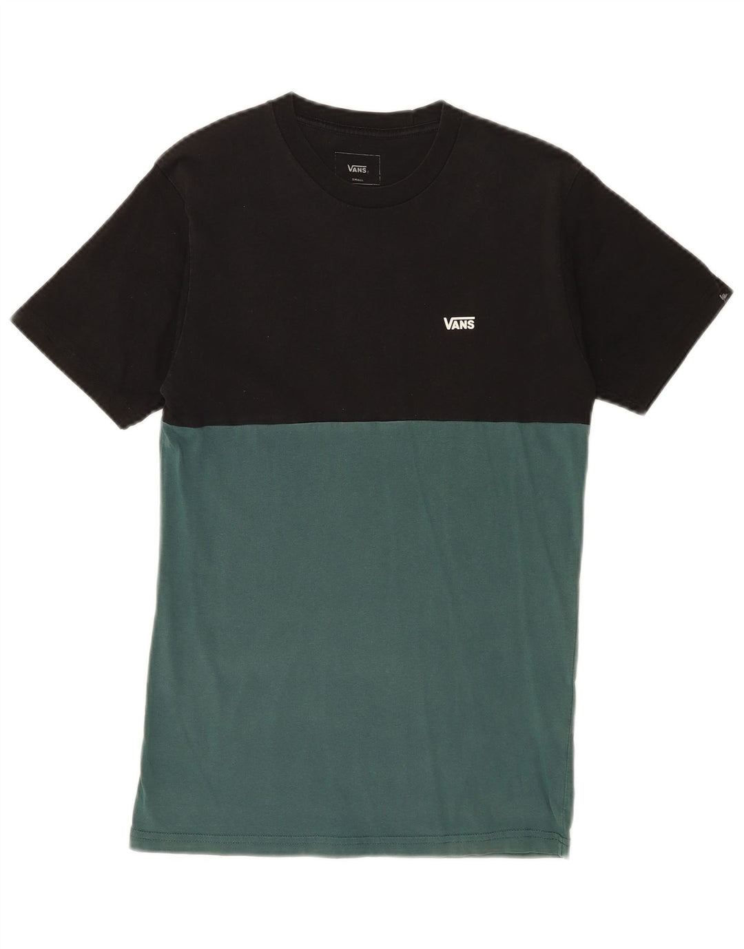 VANS Mens Classic Fit T-Shirt Top Small Black Colourblock