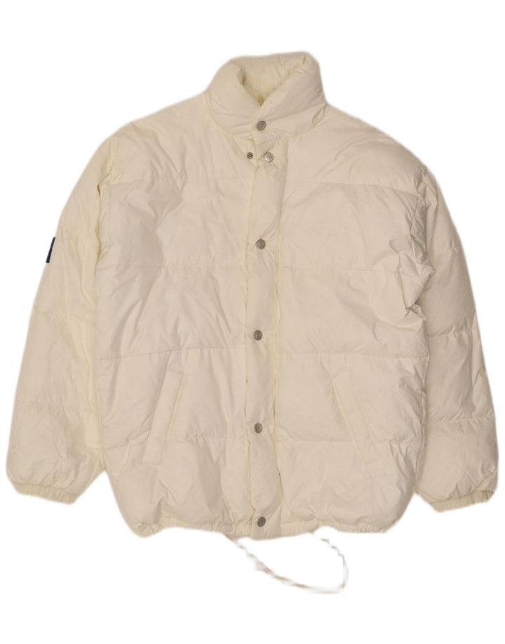 John F Gee Herren Wattierte Jacke UK 40 Large Weiß Polyamid