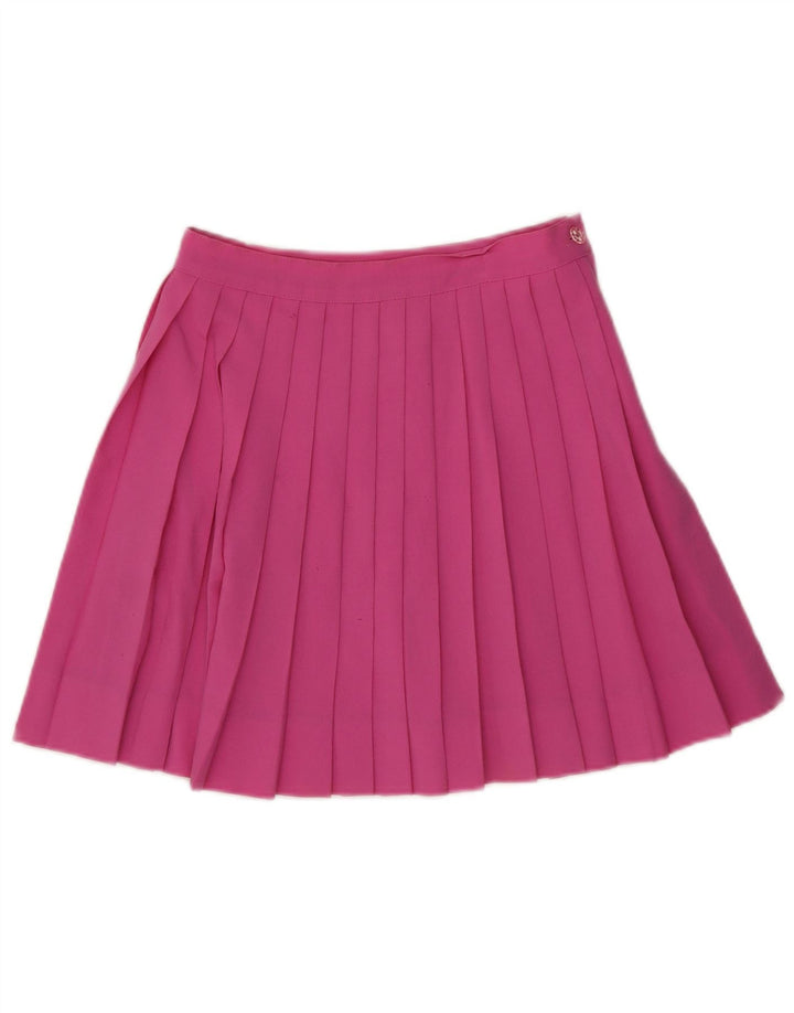 Stefanel Womens Mini Knife Pleated Skirt IT 42 Medium W25 Pink Wool