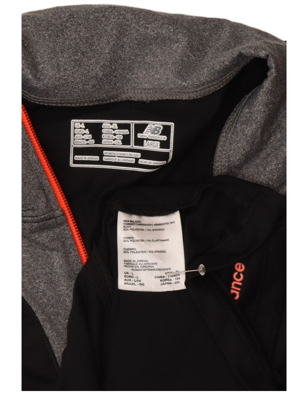 New Balance Veste de survêtement pour homme Large Noir Colorblock Polyester