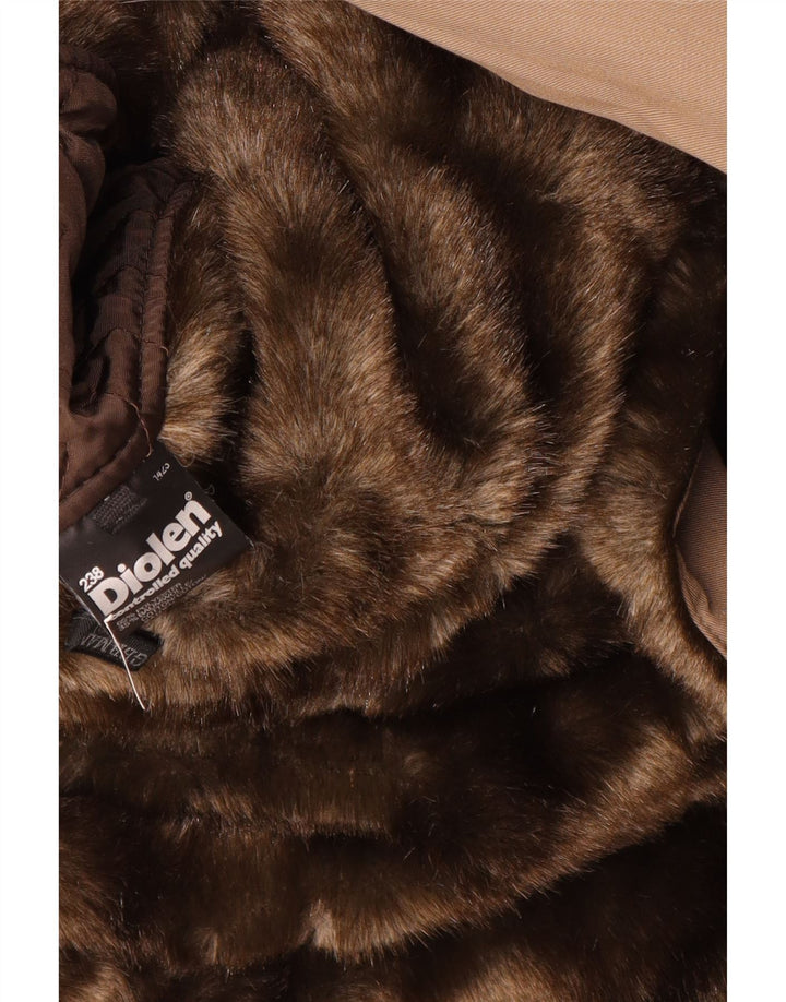 Diolen Womens Sherpa Overcoat UK 16 Large Brown Polyester