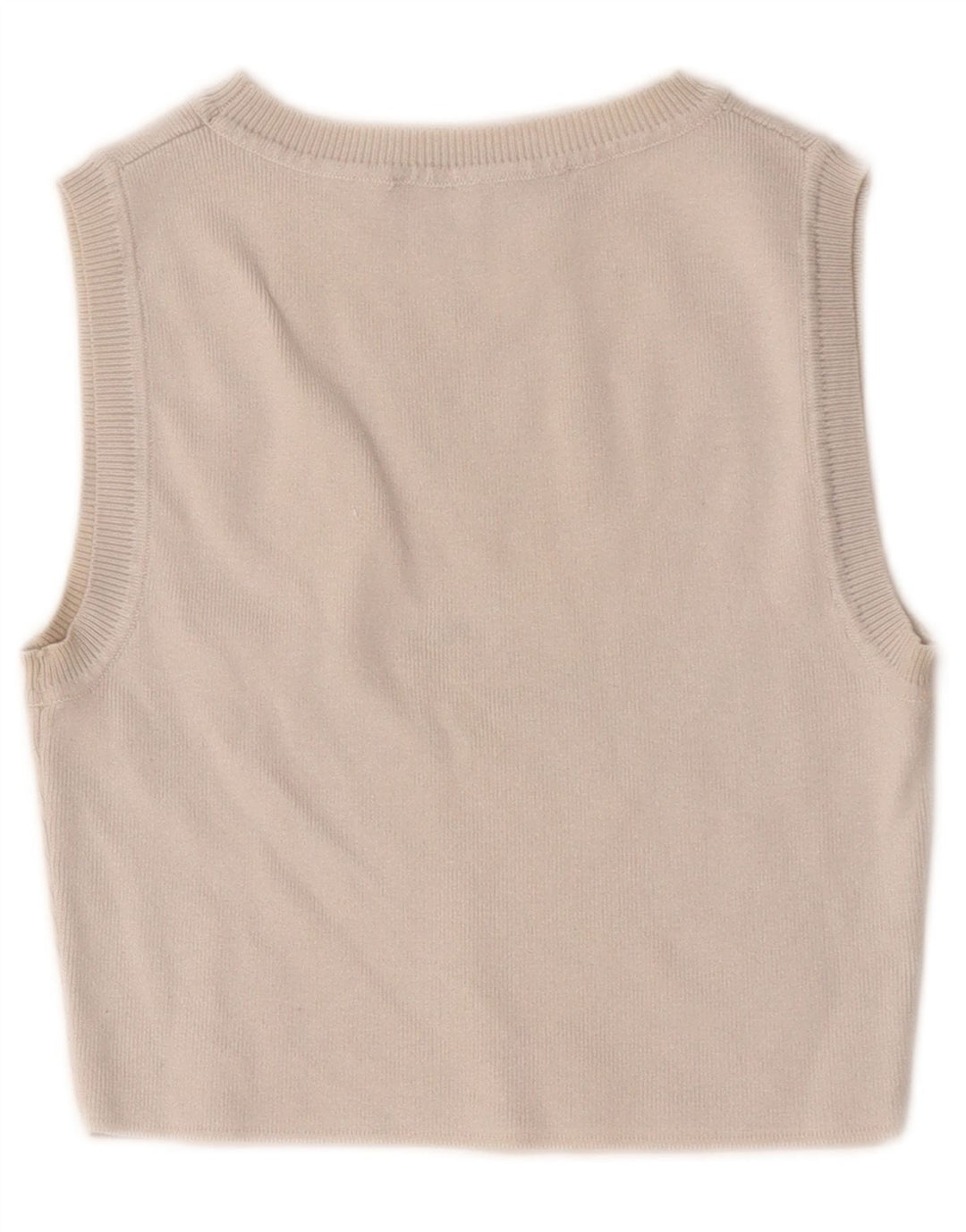 Canotta corta da donna Zara UK 12 medio bianco sporco