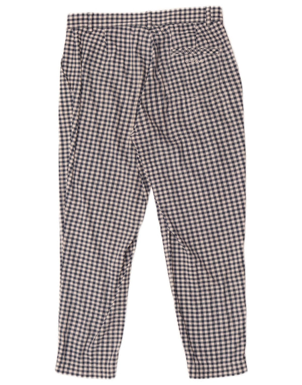 Chervo Pantalones chinos ajustados para mujer IT 42 Medium W28 L23 Blue Gingham