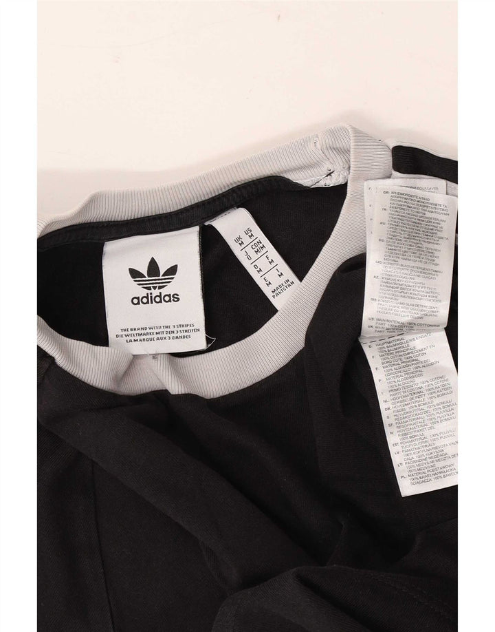 Adidas Mens T-Shirt Top Medium Black Cotton