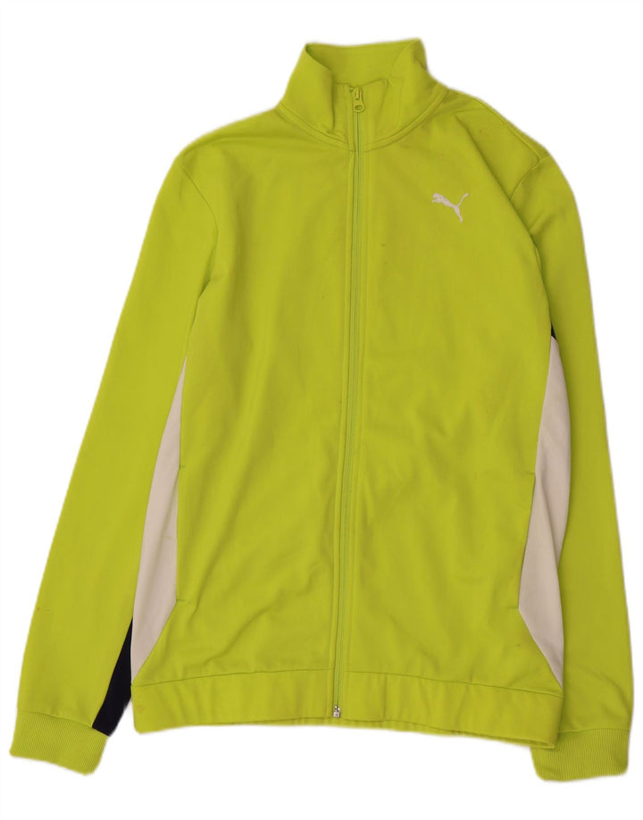 Giacca da tuta da ragazzo PUMA 15-16 anni Poliestere color block verde