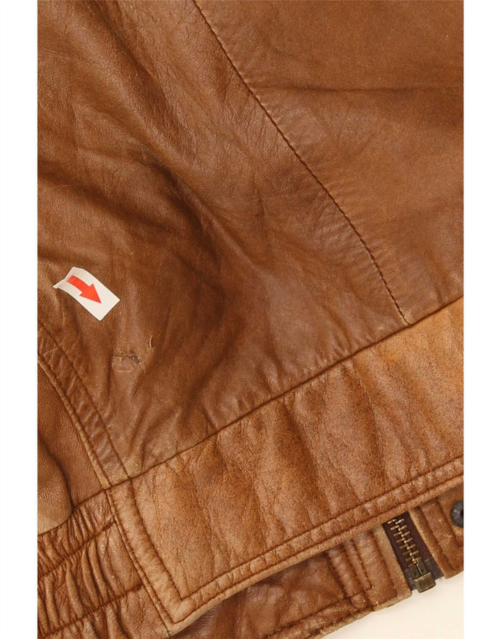 Vintage Mens Leather Jacket IT 56 2XL Brown