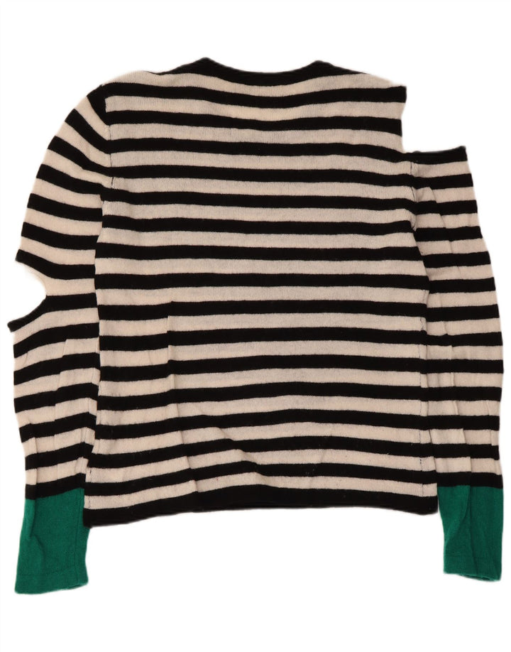 Max Mara Dame Weekend Boat Neck Jumper Sweater UK 14 Medium Sort Stribet