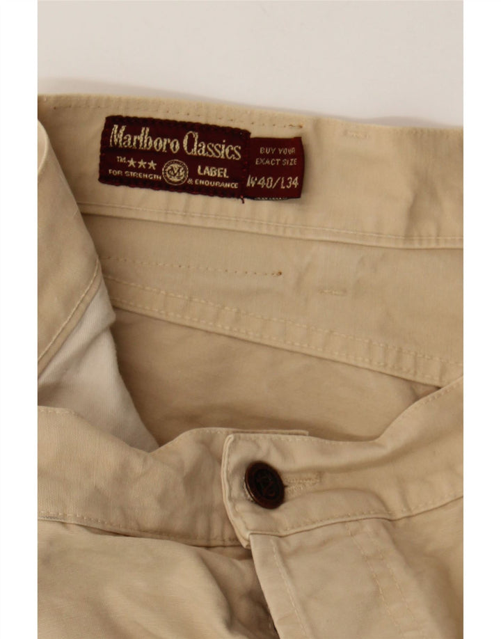 MARLBORO CLASSICS Mens Straight Casual Trousers W40 L32 Beige Cotton Vintage Marlboro Classics and Second-Hand Marlboro Classics from Messina Hembry 