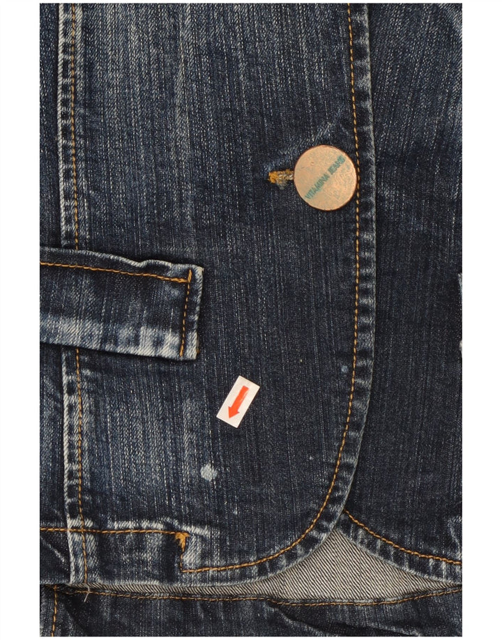 Giacca da donna in denim a 1 bottone Vitamina da donna UK 14 Cotone blu medio