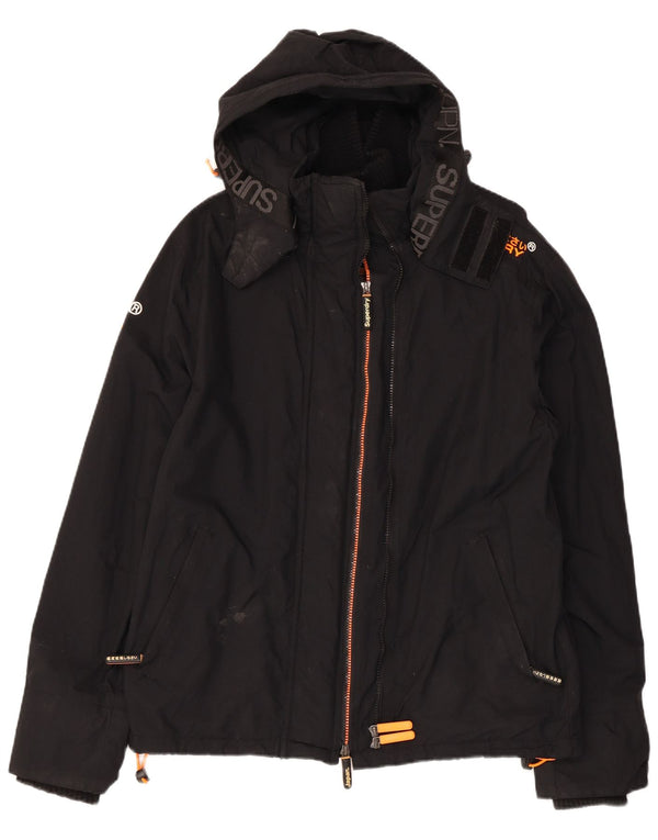 Superdry Mens Graphic kapucnis széldzseki dzseki UK 42 XL fekete nylon