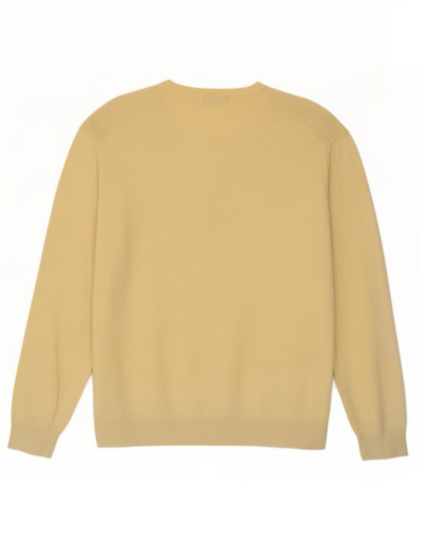 James Pringle Mens V-Neck Jumper Sweater Large Yellow Cotton