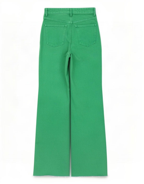 Zara Jeans De Pierna Ancha Para Mujer EU 36 XS W26 L34 Algodón Verde