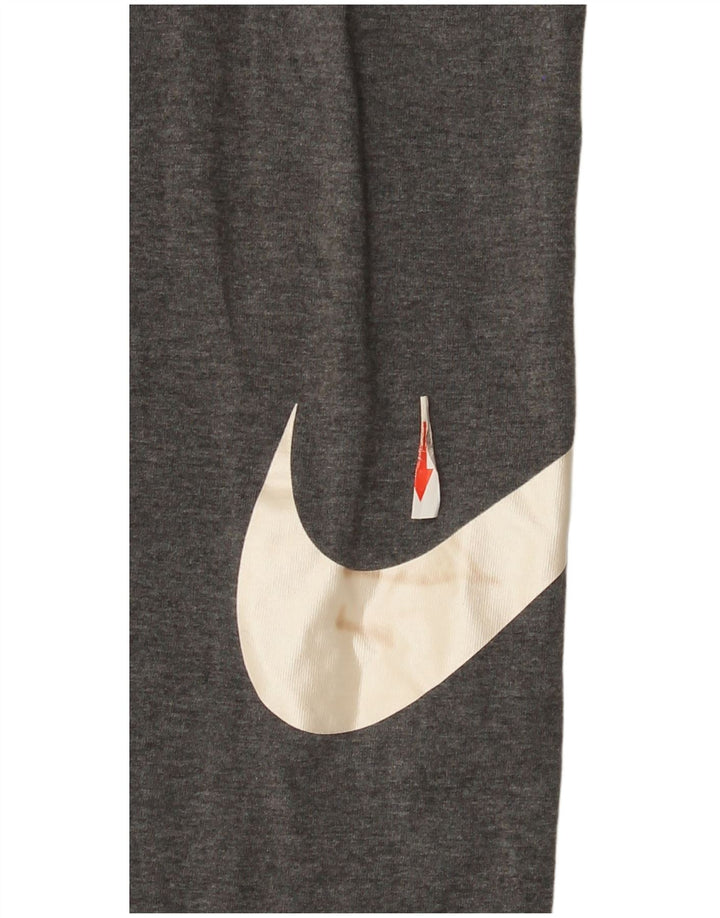 Nike Womens Graphic Leggings UK 12 Medium  Grey Flecked Cotton