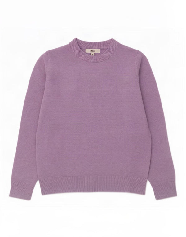 Sweter damski Marks & Spencer z okrągłym dekoltem, UK 10, mały fiolet