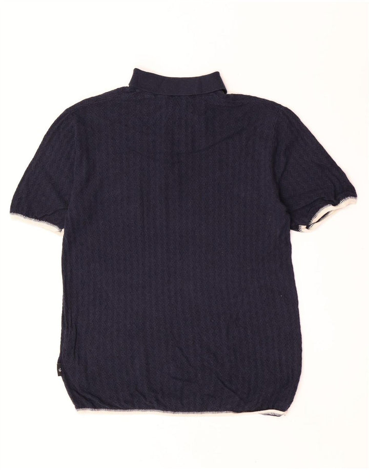 Ted Baker Pull à col polo pour homme Taille 3 Bleu marine moyen
