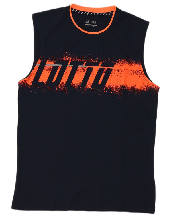 Lotto Herre Grafisk Vest Top Large Navy Blue Sports