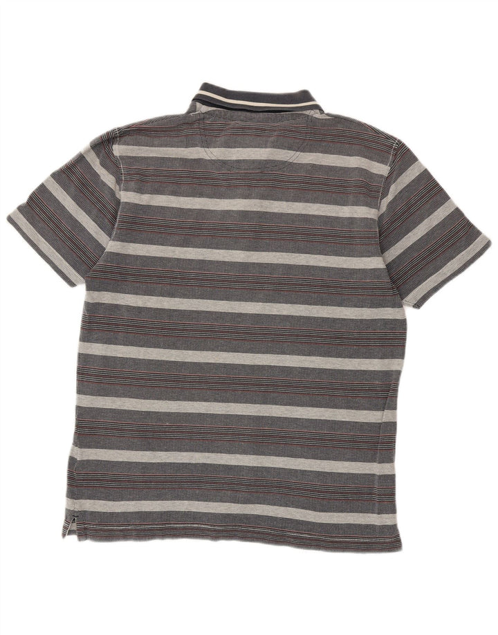 Fat Face Herre Polo Shirt Medium Grå Stribet Bomuld