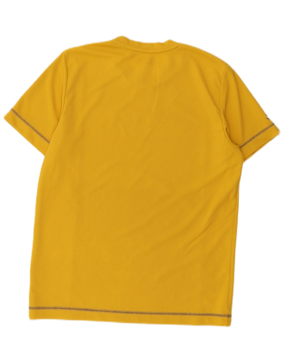 Lotto Mens Graphic T-Shirt Top Medium Yellow Striped Polyester