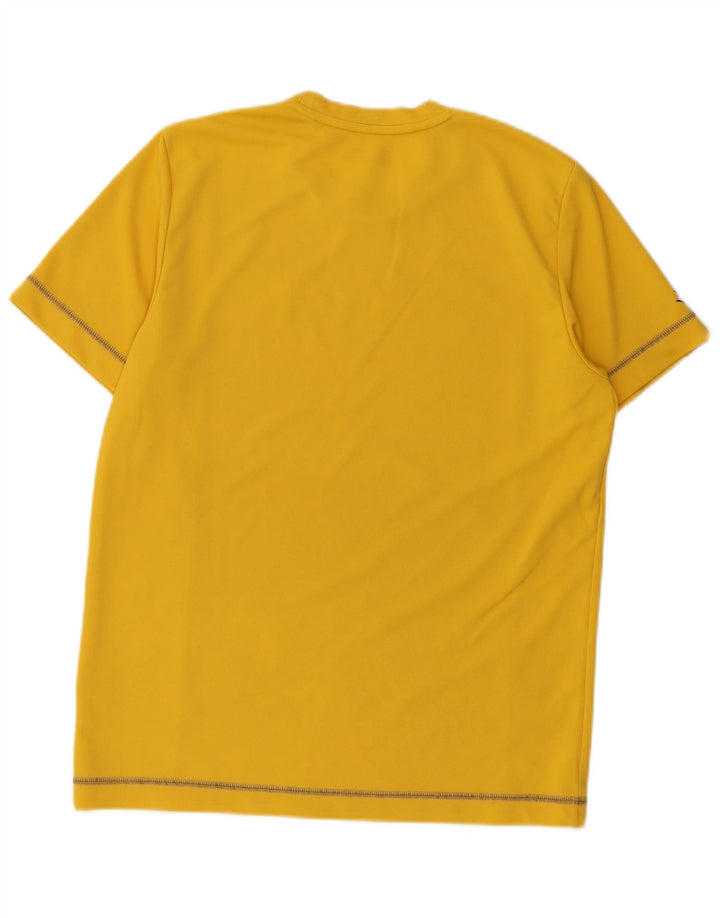 Lotto Mens Graphic T-Shirt Top Medium Yellow Striped Polyester