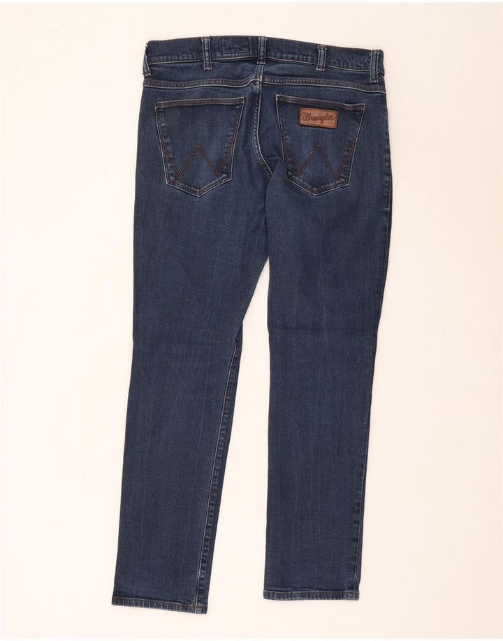 Wrangler Mens Straight Jeans W34 L32 Blue Cotton
