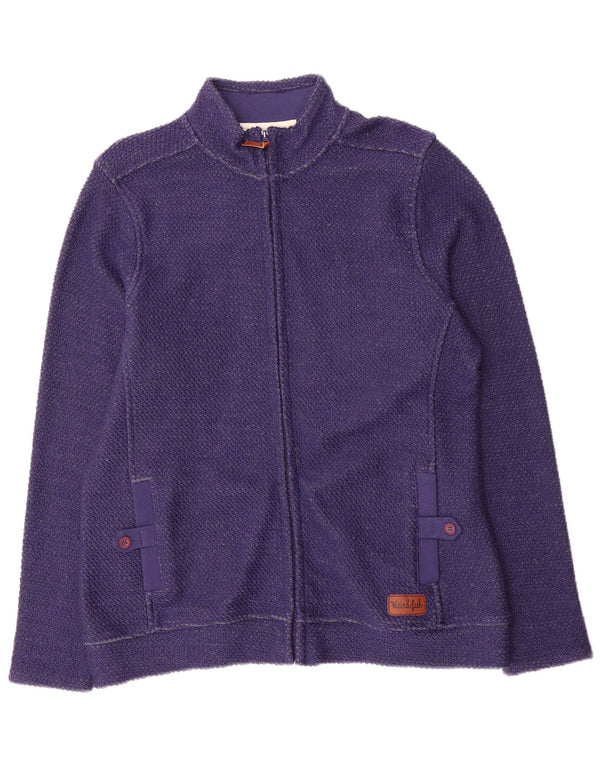 Suéter Cardigan Feminino Weird Fish Reino Unido 16 Grande Algodão Roxo