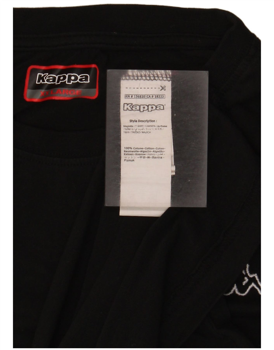 Kappa Dame T-Shirt Top 2XL Sort Bomuld