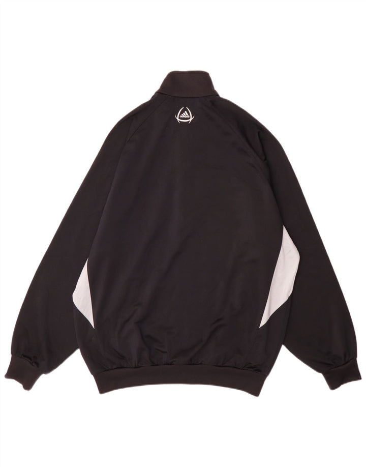Adidas Mens Tracksuit Top Jacket UK 42/44 Large Black Colourblock Polyester