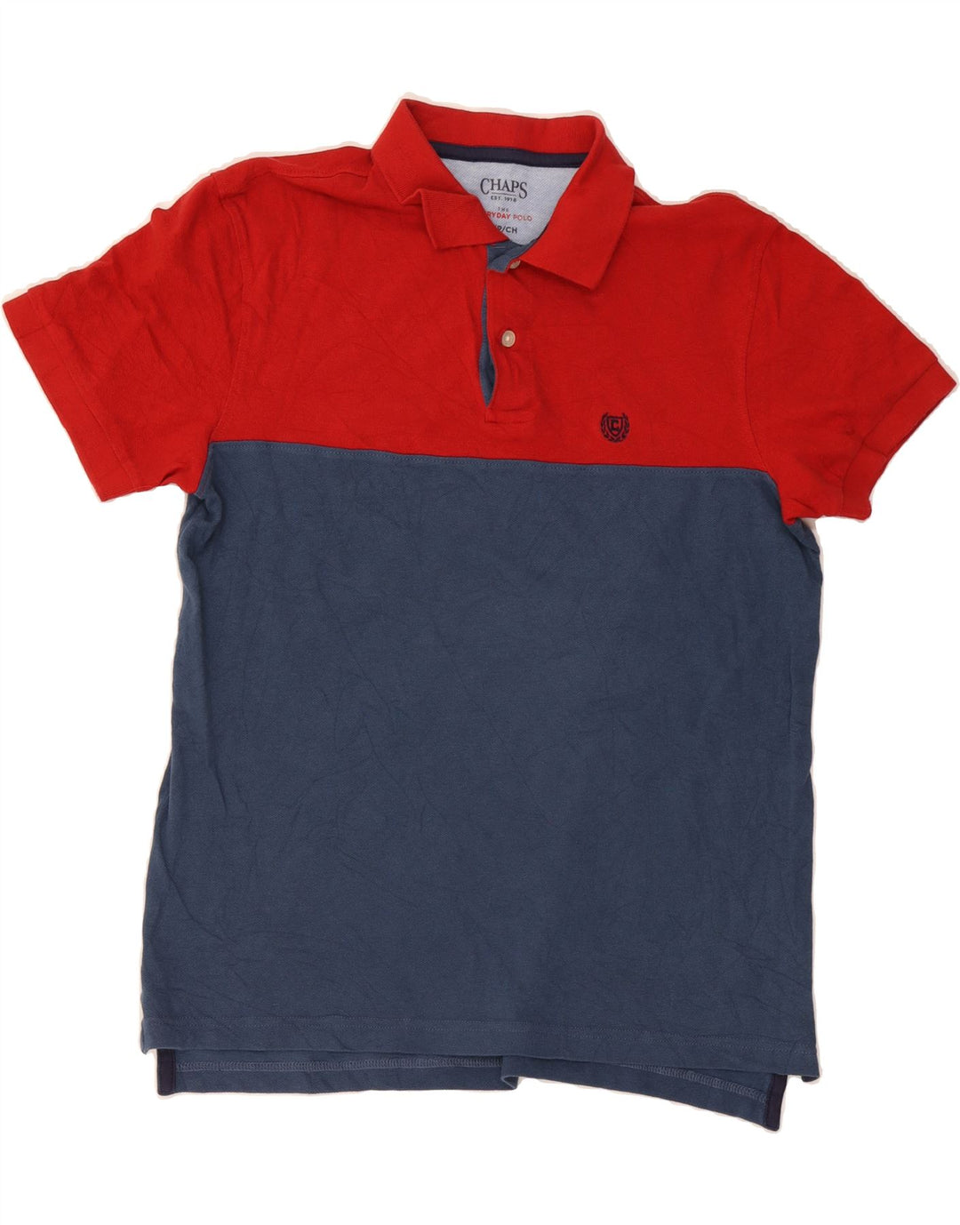 CHAPS Mens Polo Shirt Small Red Colourblock Cotton Vintage Chaps and Second-Hand Chaps from Messina Hembry 
