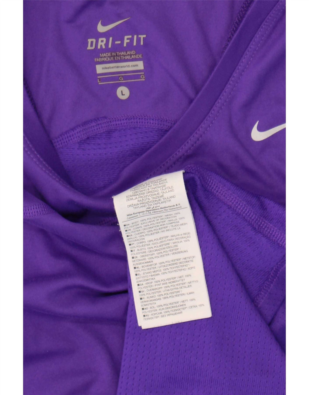 Nike Womens Dri Fit Vest Top UK 14 Grande Roxo Poliéster