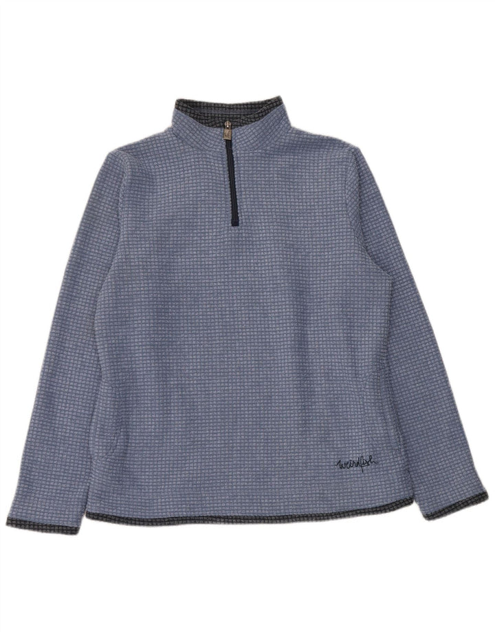 Maglione in pile da donna con collo con zip Weird Fish UK 14 grande poliestere blu