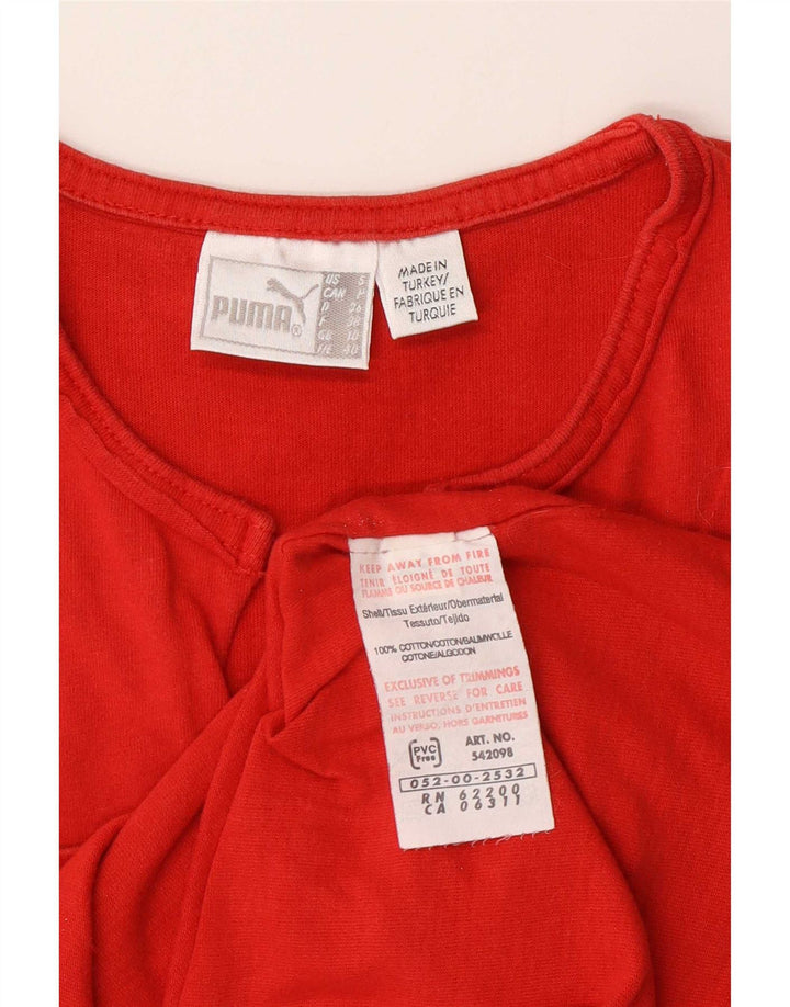 Puma Womens Graphic Vest Top UK 10 Small Red Cotton