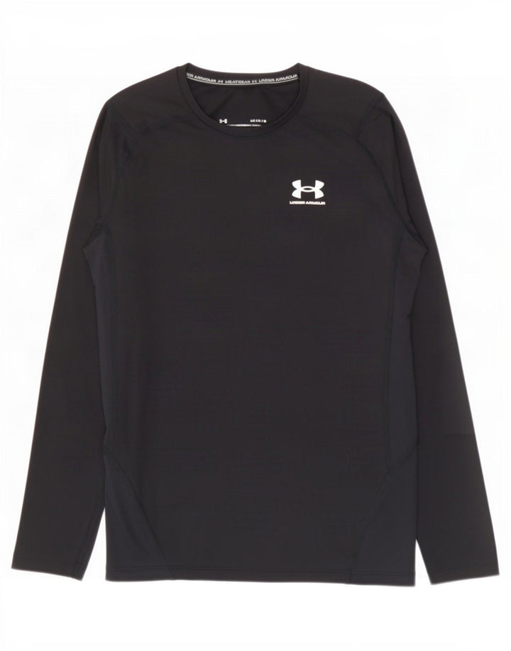 Under Armour Mens Heat Gear Top Long Sleeve Large Black Polyester