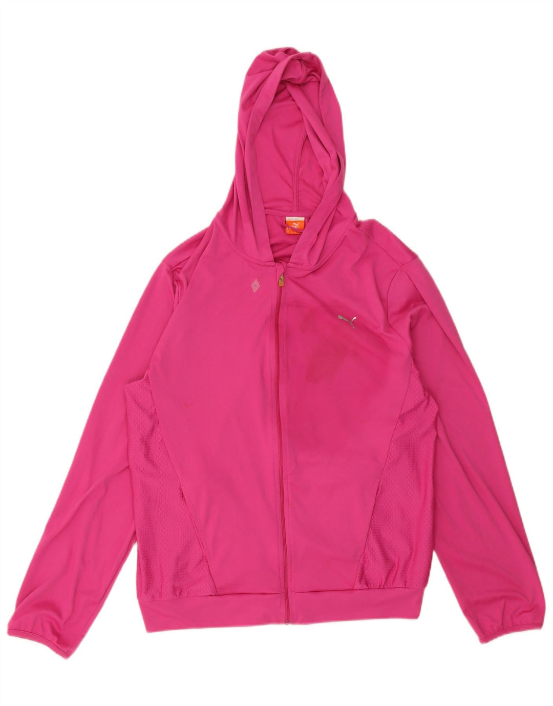Puma Womens Zip Hoodie Sweater UK 16 Large Pink Polyester