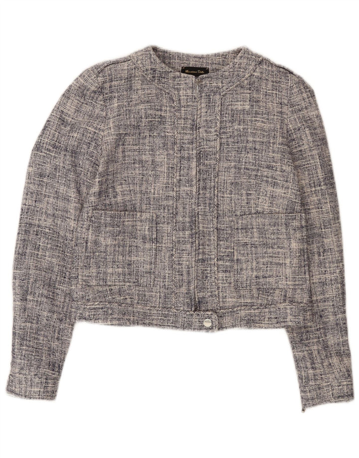 Giacca blazer con zip intera da donna Massimo Dutti EU 36 XS cotone blu navy